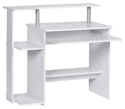 Computertisch mit Ablagefächer B 94cm H 90,5cm, Weiß