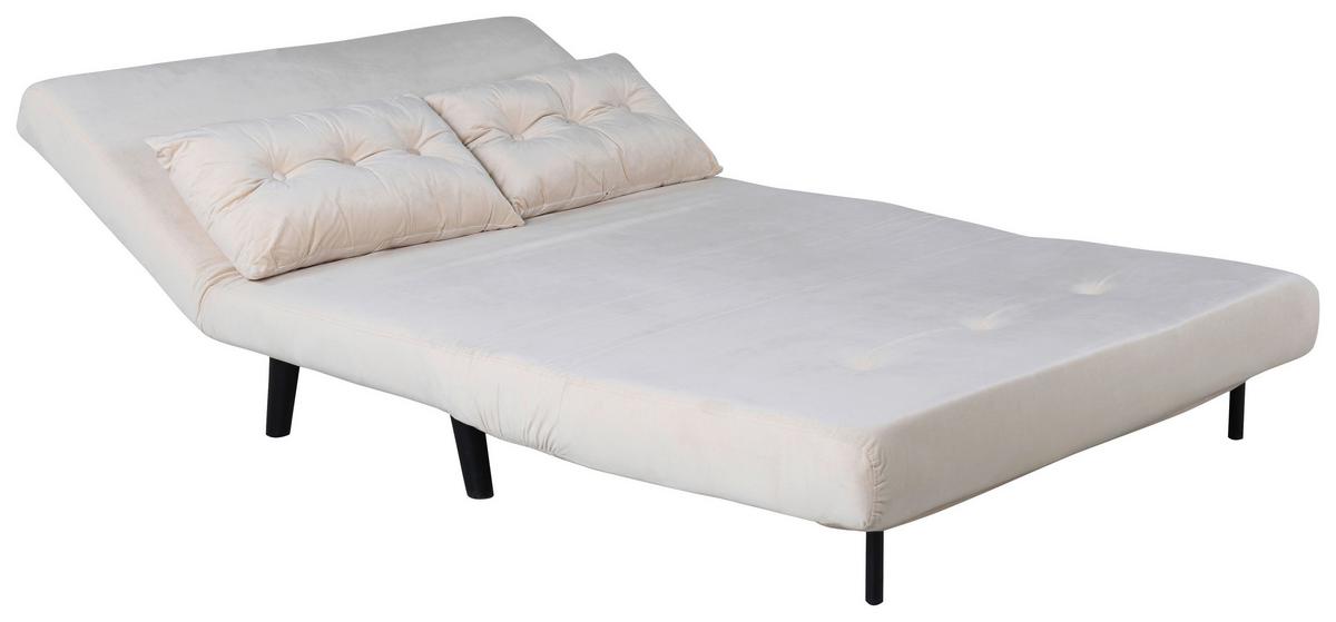 Schlafsofa Vicky - Creme, Design, Textil/Metall (120/88/80cm) - Livetastic