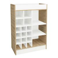 Weinschrank Esilo Weiß, Eiche Dekor B: 70 cm - Weiß/Sonoma Eiche, Basics, Holzwerkstoff (70/100/38cm) - MID.YOU