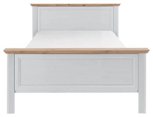 Bett Landhaus-Stil 140x200 Jasmin II Weiß/Eiche Artisan - Schwarz/Weiß, LIFESTYLE, Holzwerkstoff