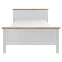 Bett Landhaus-stil 140x200 Jasmin Ii Weiß/eiche Artisan - Schwarz/Weiß, LIFESTYLE, Holzwerkstoff