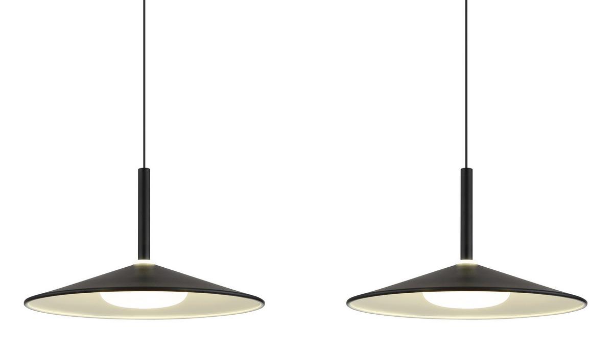 LED-Hängeleuchte Lampone Schwarz Weiß L: 95 cm - Schwarz/Weiß, Design, Kunststoff/Metall (95/25/180cm) - Globo