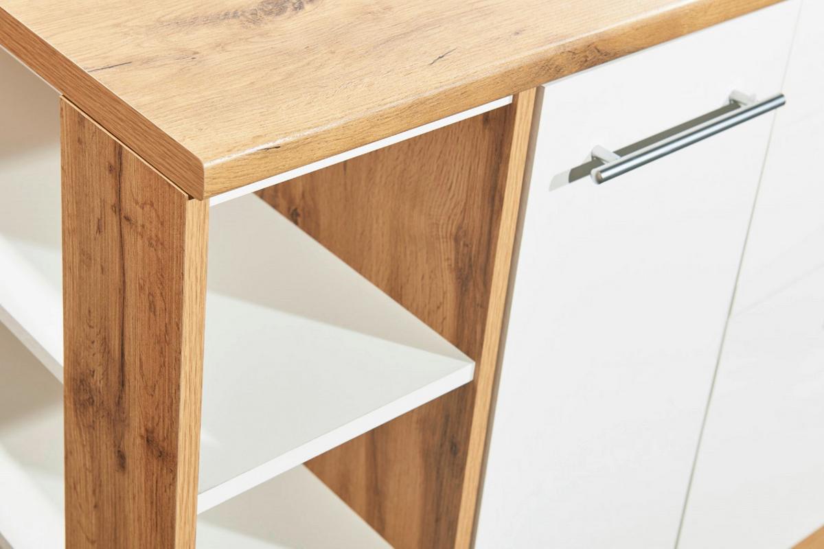 Küchenblock Hilde Inselküche 280 Cm - Wildeiche/Weiß, Design, Holzwerkstoff (280-150cm) - Respekta