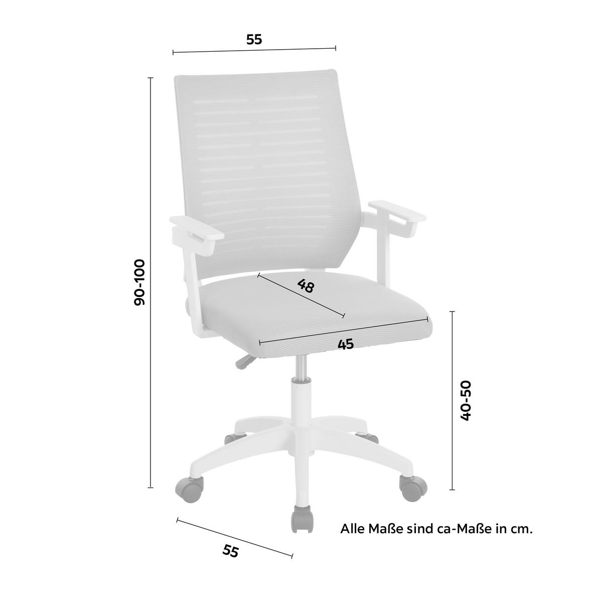 Otočná židle ARIANA - šedá/bílá, Moderní, textil/plast (55/90-100/55cm) - Mömax