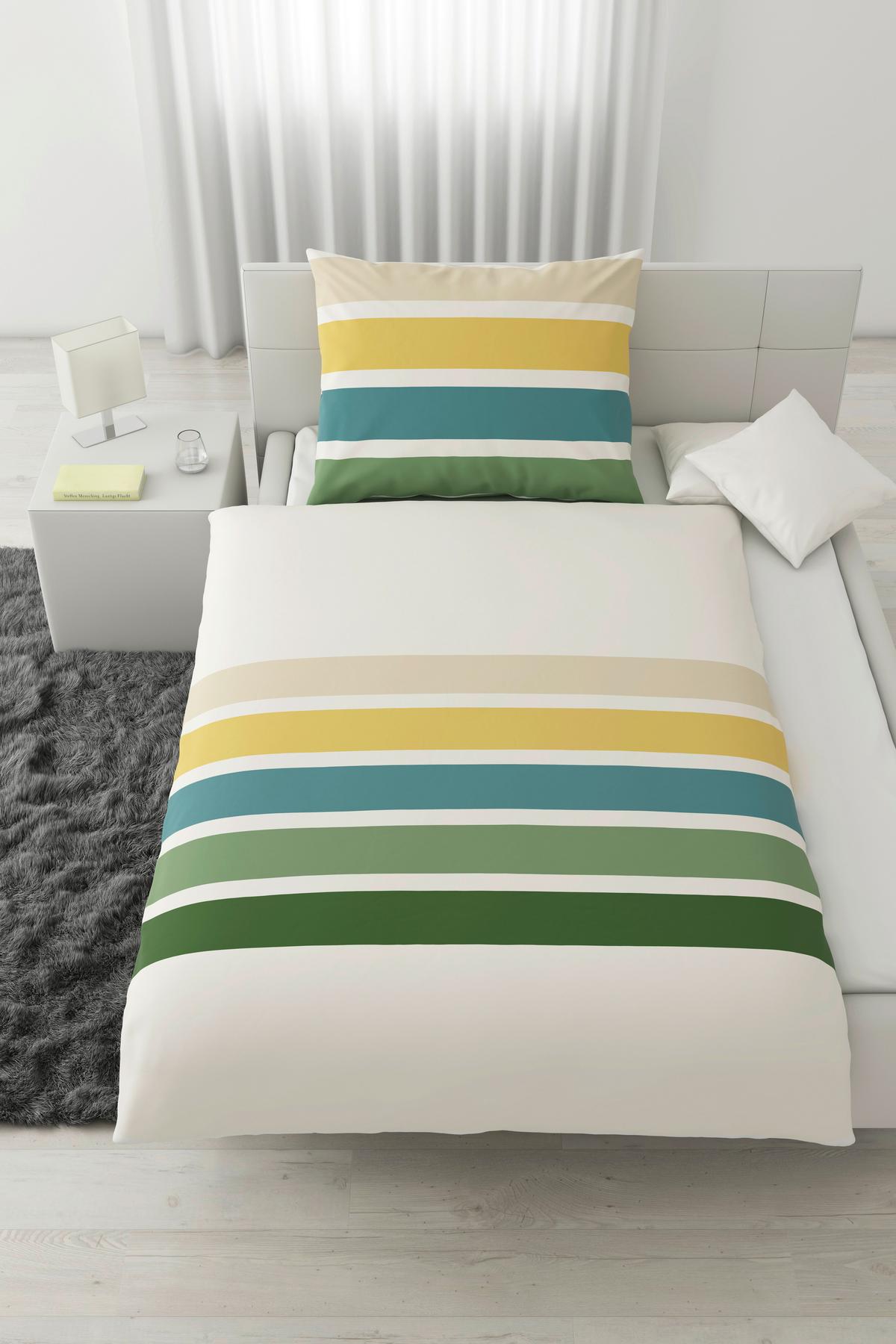 POVLEČENÍ Silke, 140/200cm - zelená/žlutá, Moderní, textil (140/200cm) - Modern Living