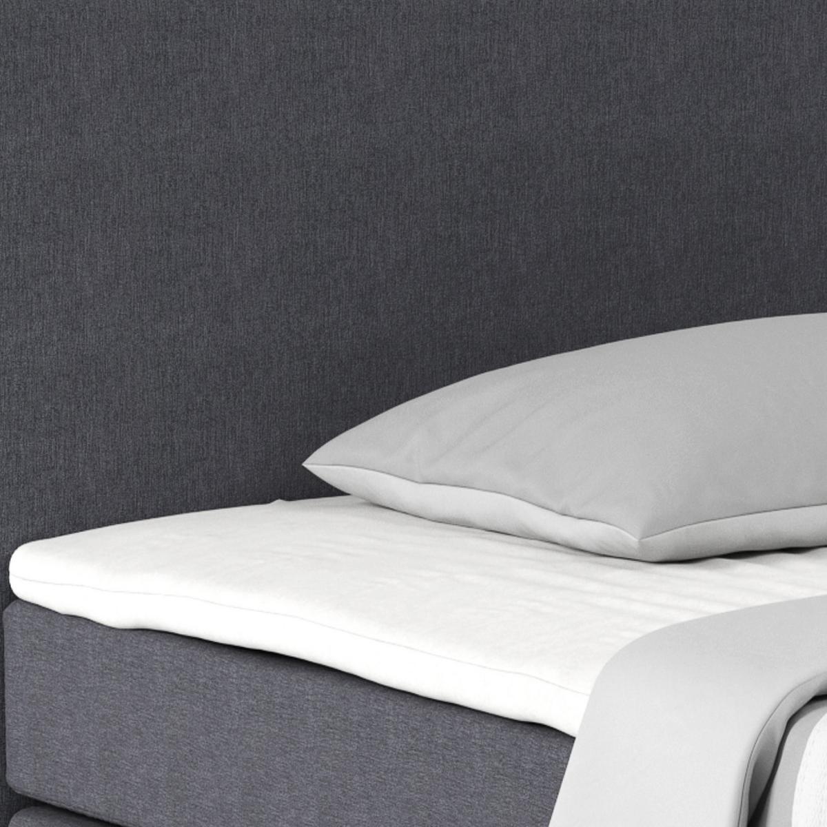 Postel Boxspring Nero, 140x200 cm, antracitová - barvy chromu/antracitová, Konvenční, kov/textil (140/200cm)