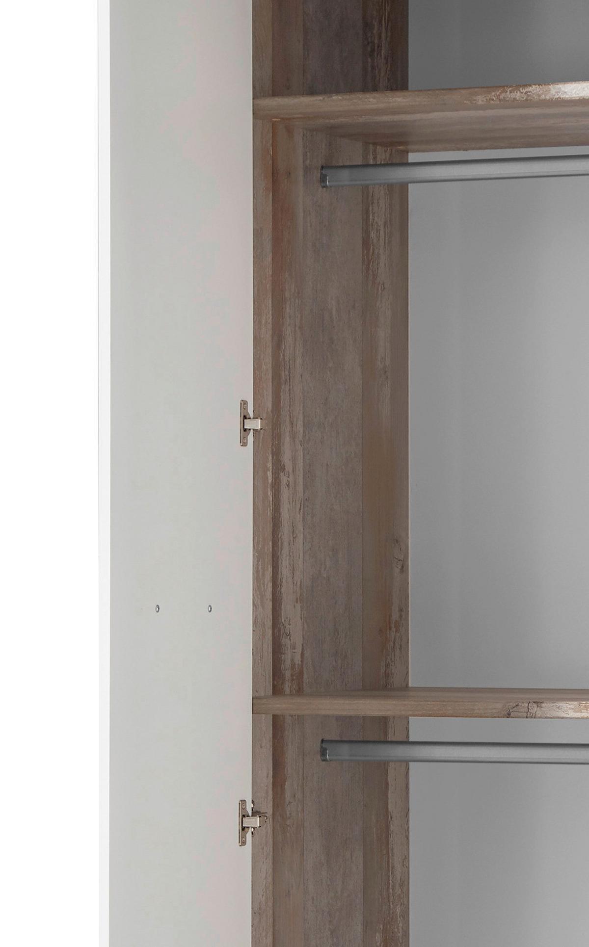 Skriňa s otočnými dverami MOON 138 cm - hnedá/sivá, Modern, kompozitné drevo/plast (138/201/57cm) - MID.YOU