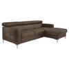 Ecksofa Sammy Braun mit Kopfteilverstelllung - Chromfarben/Braun, Design, Textil (226/169cm) - Livetastic