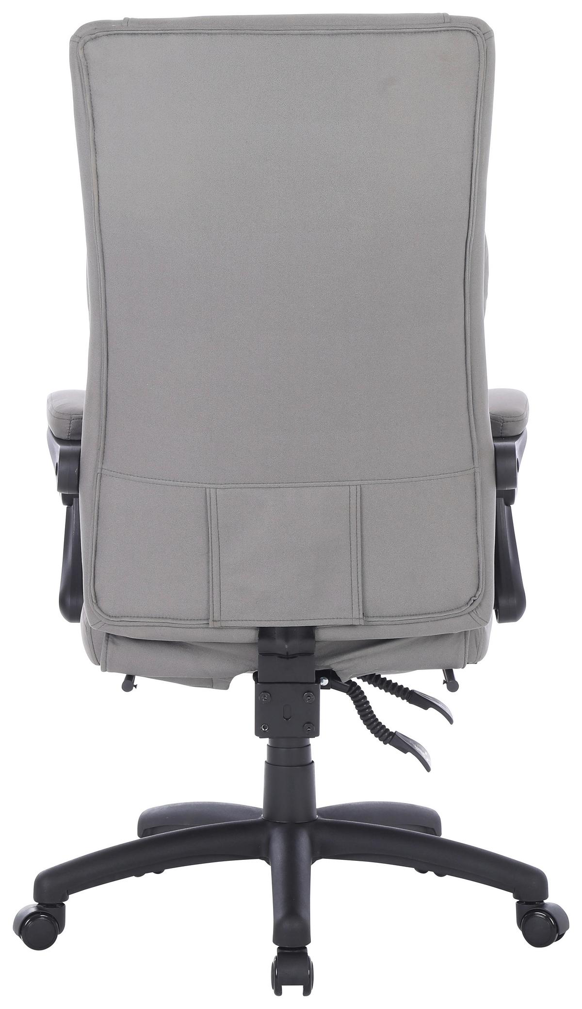 Chefsessel Bernie + Armstützen Grau Bis 140 Kg - Schwarz/Grau, MODERN, Kunststoff/Textil (66/116-124/71.5cm) - MID.YOU