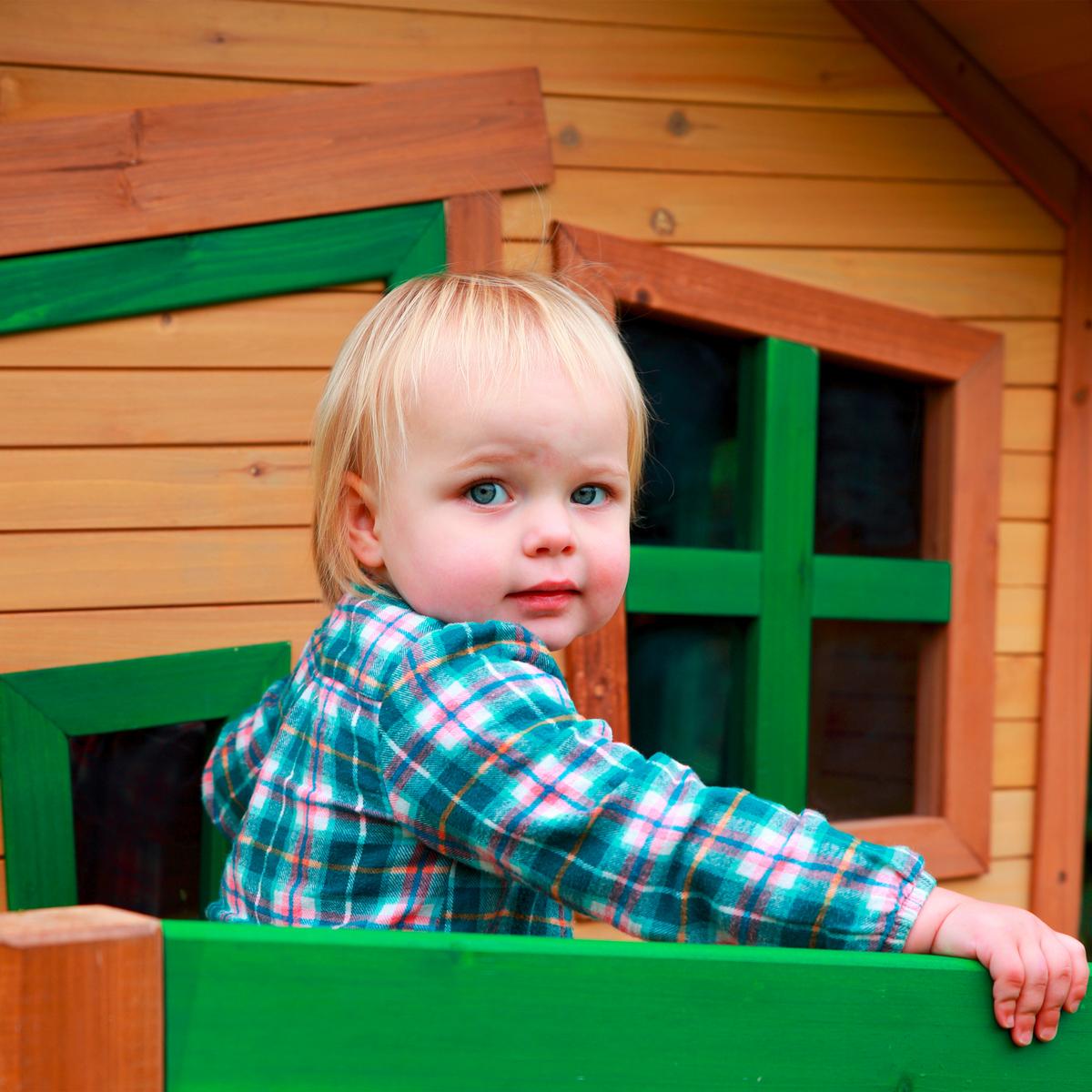 Spielhaus Natur, Rot L: 177 B: 264 H: 203 - Rot/Braun, LIFESTYLE, Holz/Kunststoff (177/264/203cm)