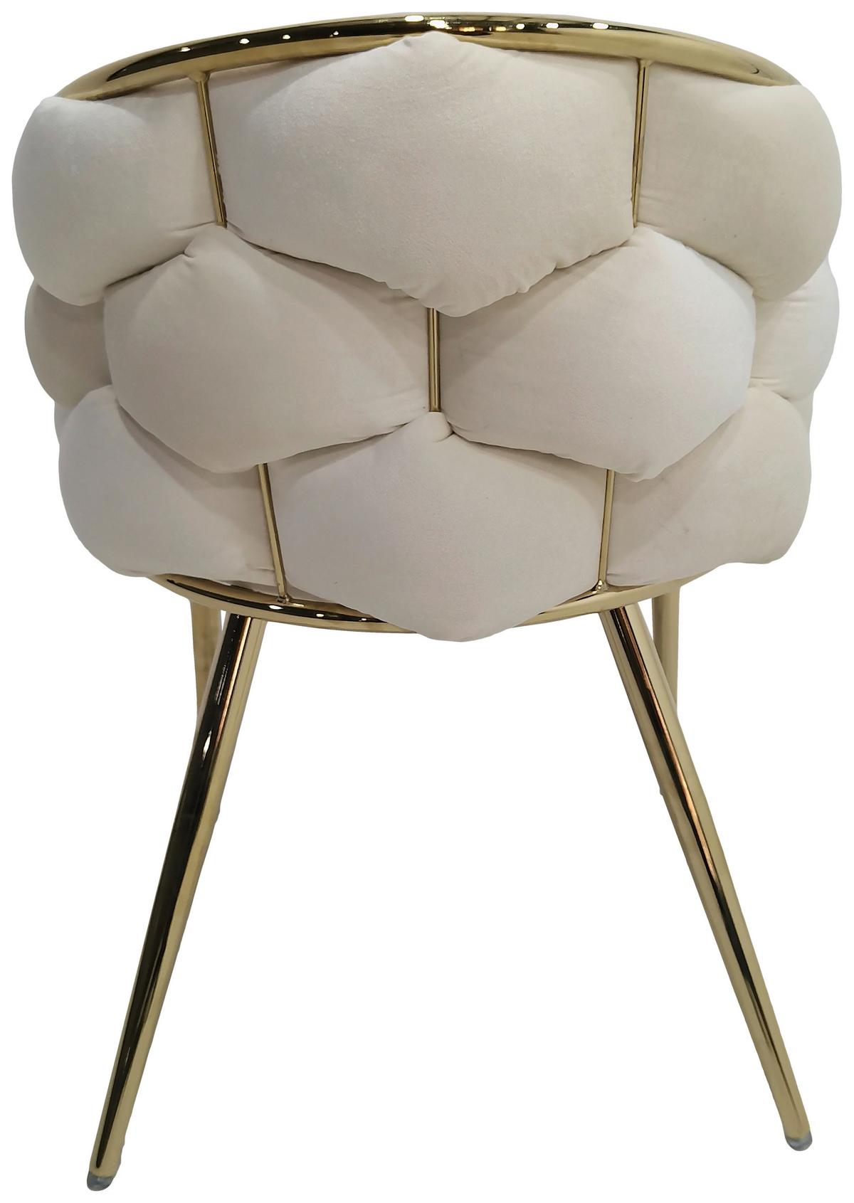 Sada židlí s područkami 2ks/sada - krémová/barvy zlata, Moderní, kov/textil (65/79/61cm) - MID.YOU