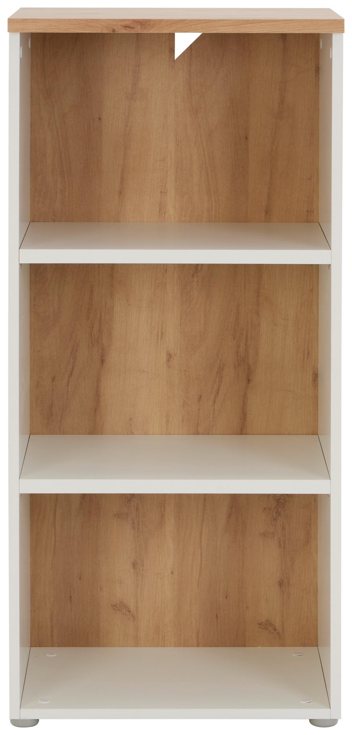Aktenregal Kontor K4 Eiche Dekor Weiss B: 50 cm - Eichefarben/Weiß, MODERN, Holzwerkstoff (50/112/38cm)