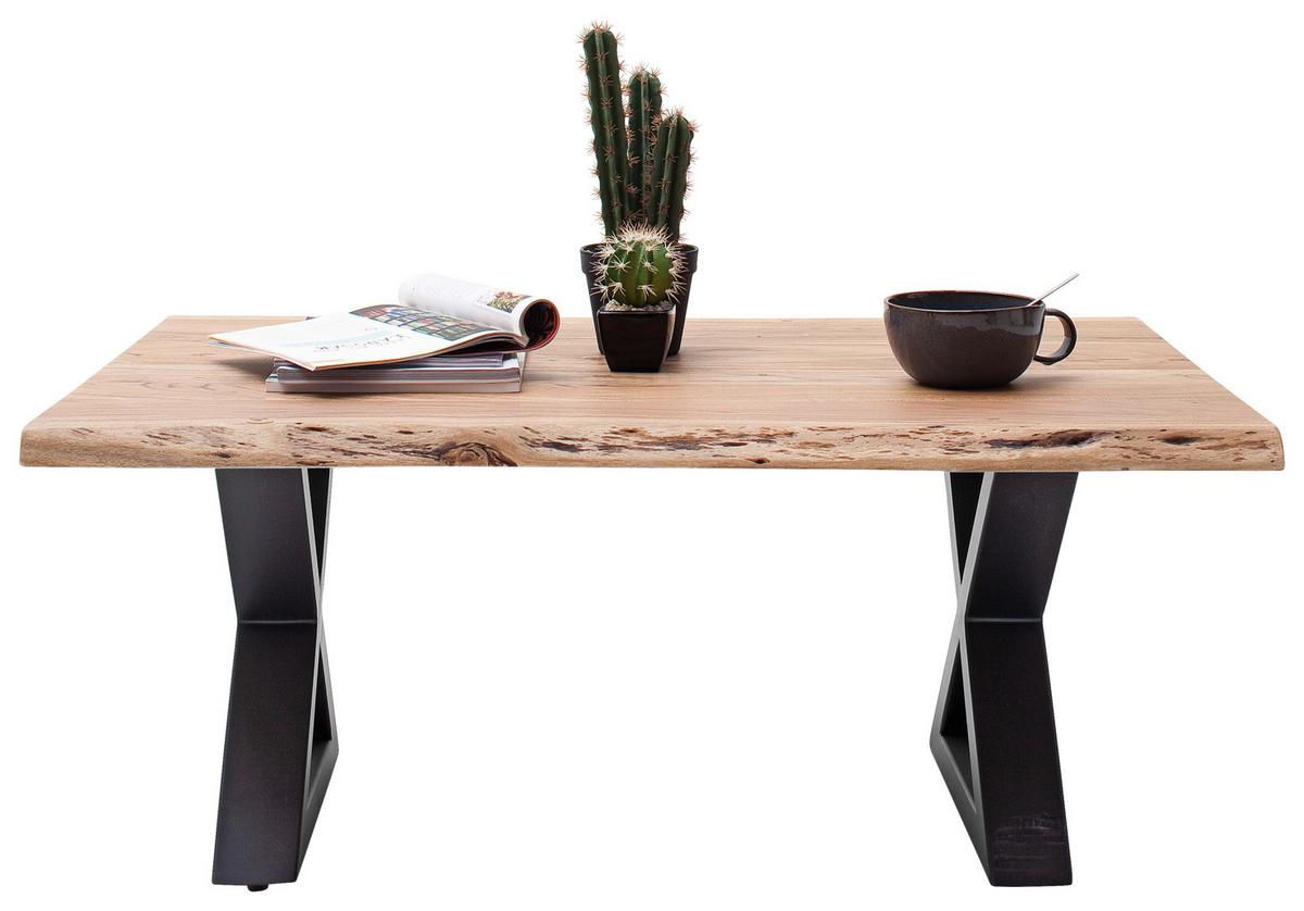 Couchtisch Holz Massiv Cartagena Akazie/Anthrazit - Anthrazit/Akaziefarben, MODERN, Holz/Metall (110/45/70cm)