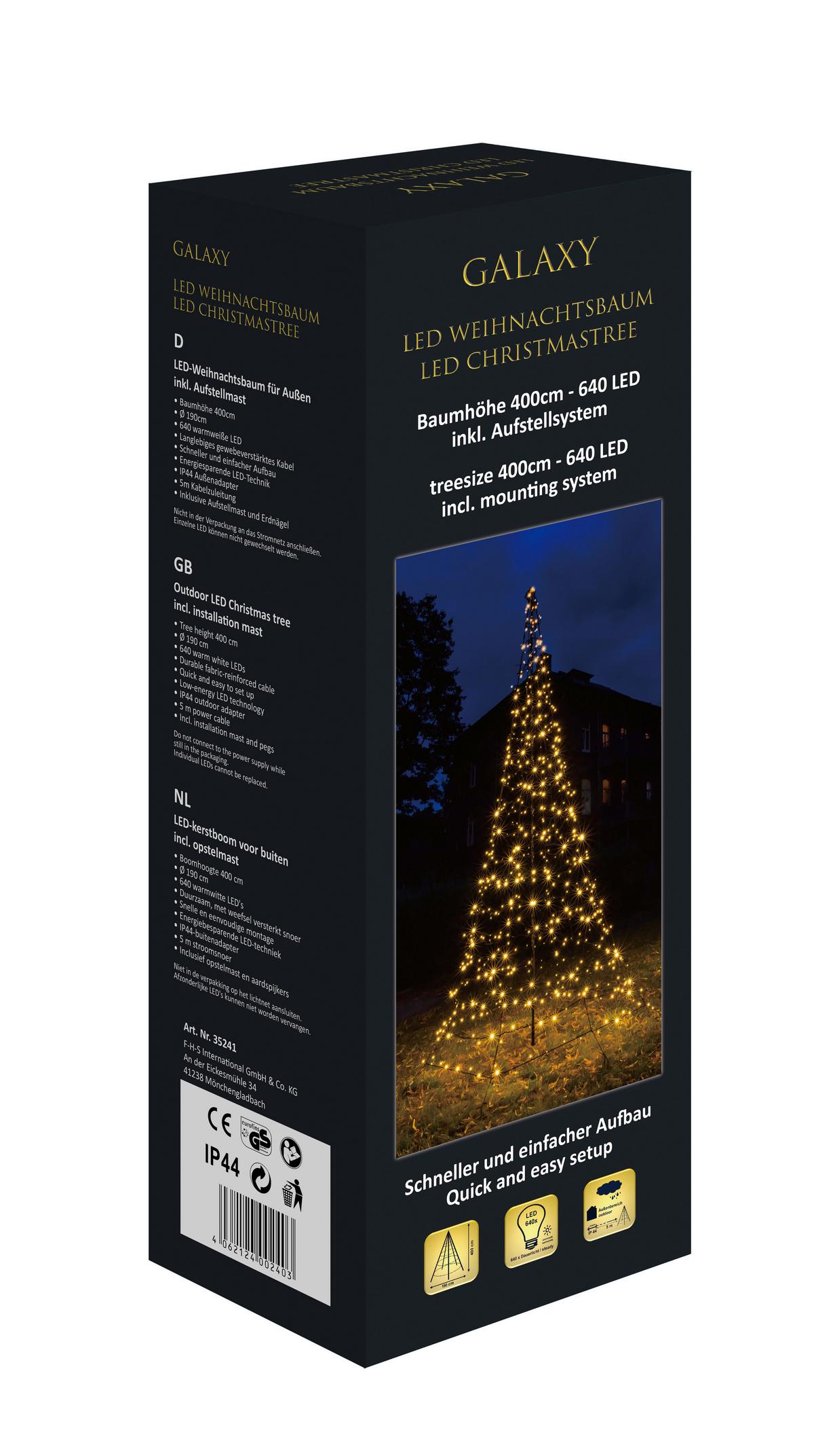 WEIHNACHTSBAUM LED Leuchtmittel warmweiß - Basics, Metall (400cm)