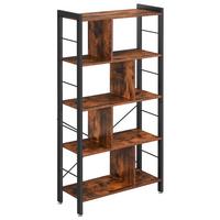 Nástenná knižnica IRON - hnedá/čierna, Basics, kov/kompozitné drevo (74/154,5/30cm) - Boxxx