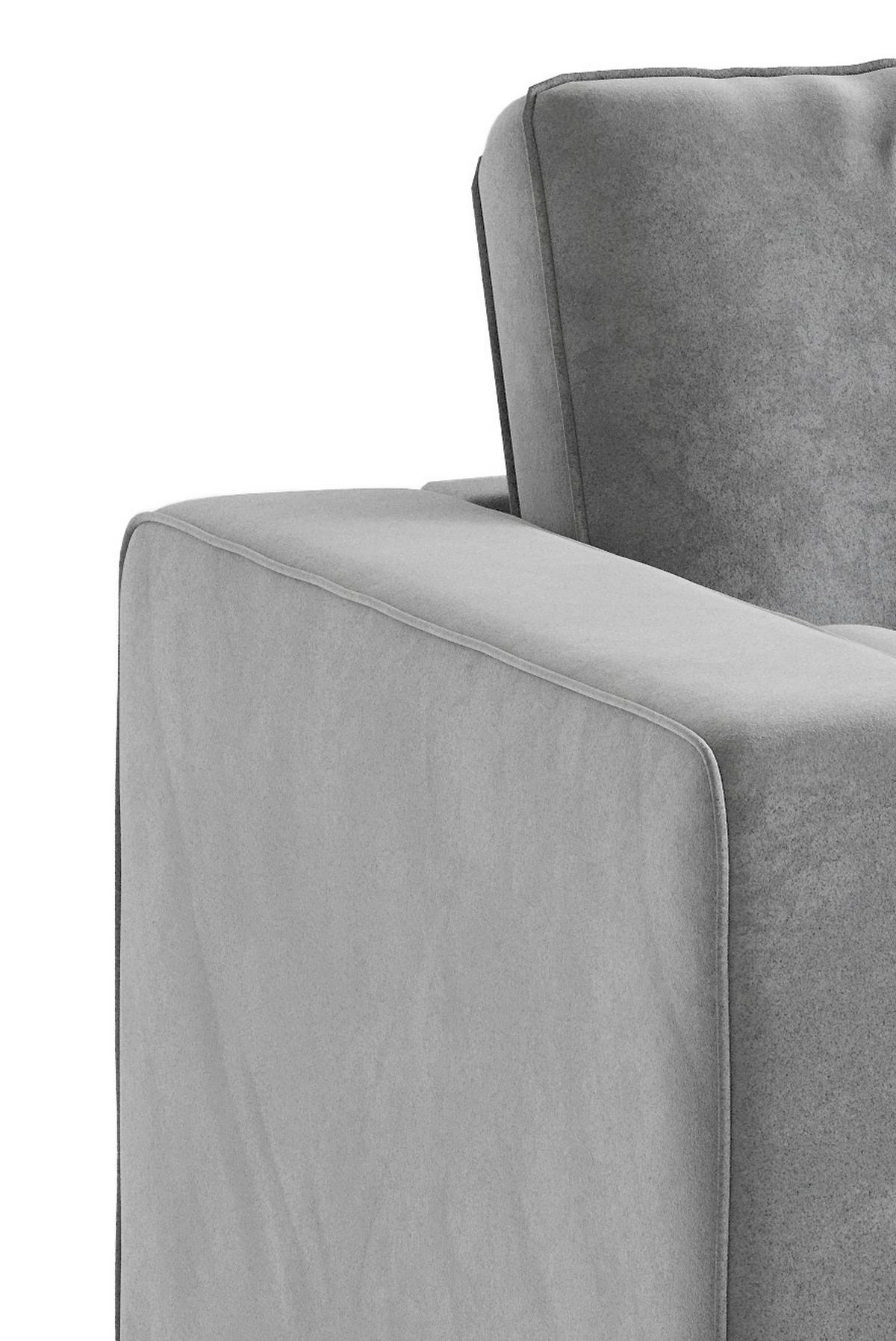 Ecksofa Scott - Edelstahlfarben/Anthrazit, Design, Textil (259/205cm) - Livetastic