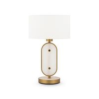Tischleuchte Marmo - Goldfarben/Weiß, Trend, Textil/Stein (28/44cm) - MAYTONI