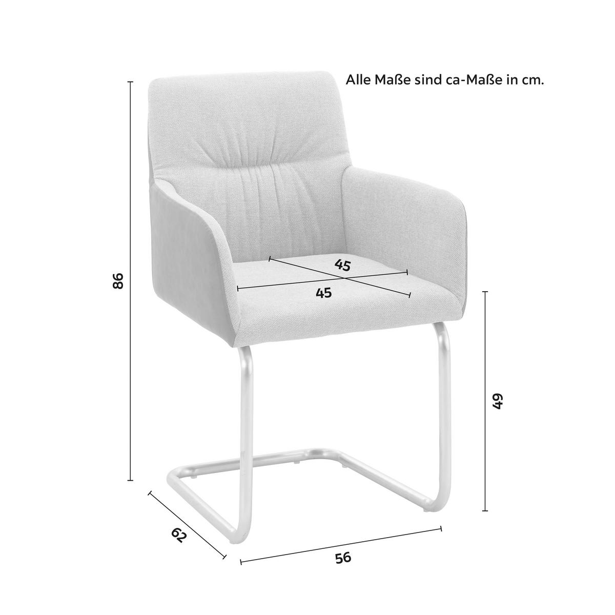 Houpací židle ENJA světlešedá - šedá/barvy nerez oceli, Moderní, kov/dřevo (86/58/62cm) - Bessagi Home