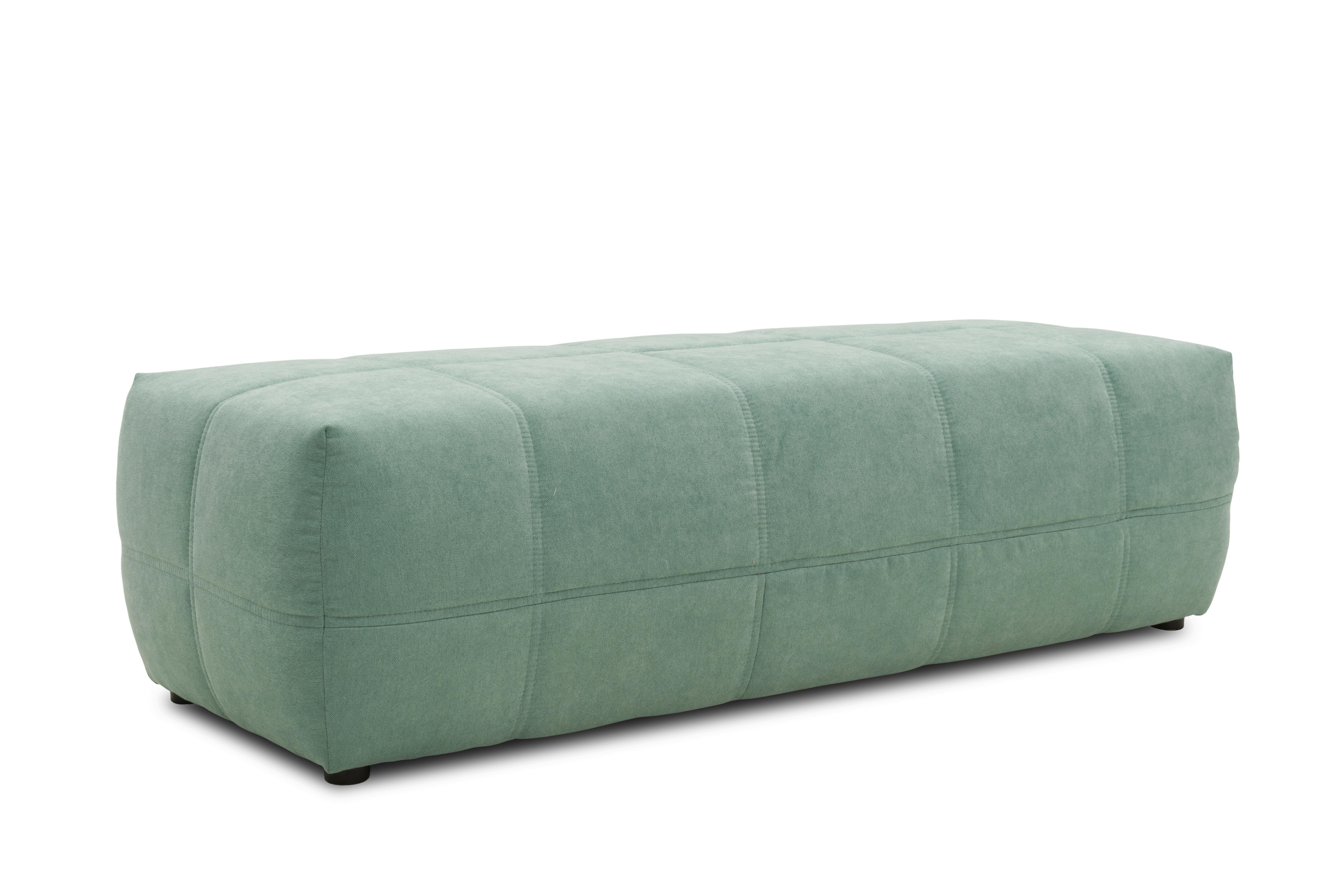 Hocker Brandon Mintgrün Sitz Gepolstert H: 60 Cm - Schwarz/Mintgrün, Design, Textil (150/60/40cm) - MID.YOU