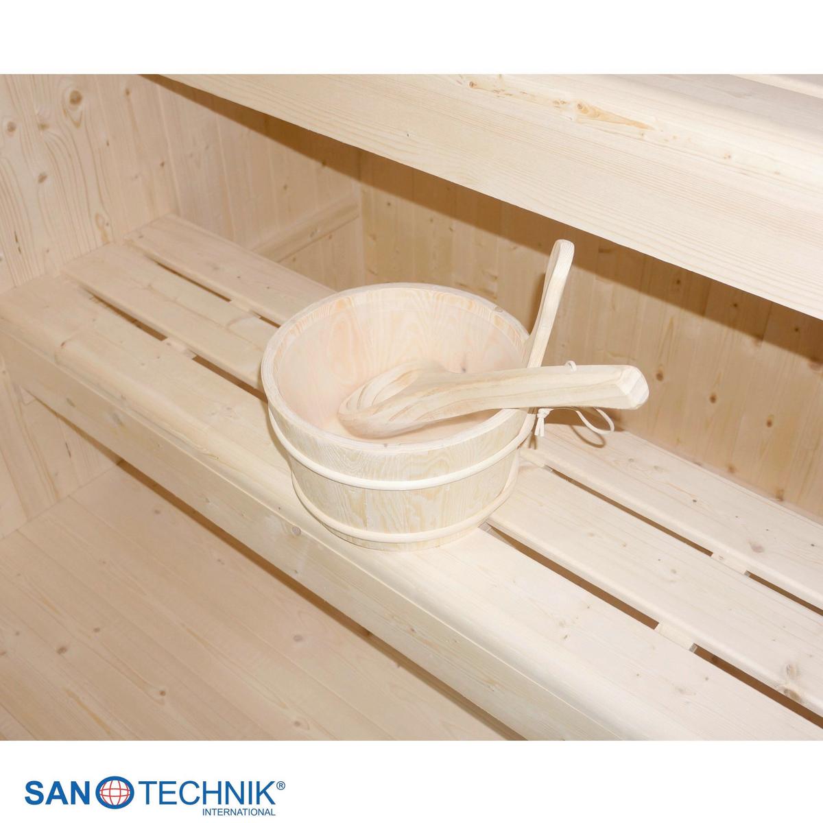 Infrarotkabine GLACIER XL, geeignet für 2-3 Personen - Fichtefarben, Basics, Glas/Holz (150/200/150cm) - Sanotechnik