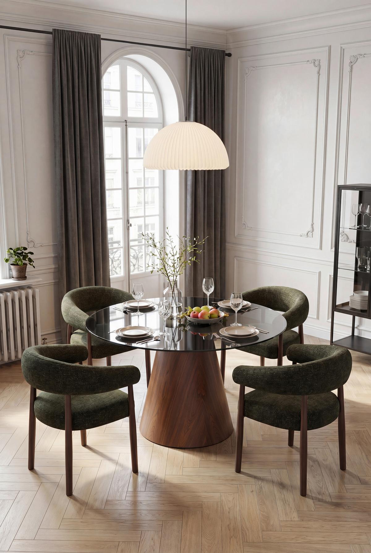 Esstisch Maris Beige/Walnussfarben L: 120 cm - Beige/Walnussfarben, MODERN, Glas/Holzwerkstoff (120/75cm) - MID.YOU