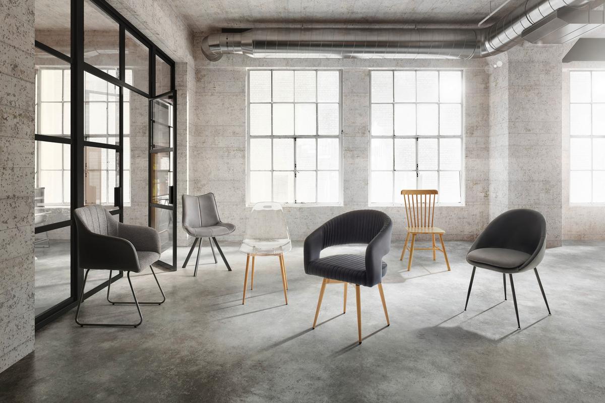 Průhledná židle VINNIE - průhledné/přírodní barvy, Moderní, kov/plast (47/83/52cm) - Bessagi Home