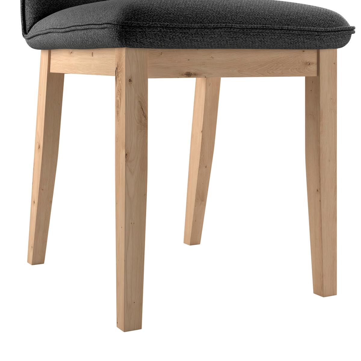 Vierfußstuhl Beluna Ii Webstoff Schwarz, B: 47cm - Eichefarben/Schwarz, KONVENTIONELL, Holz/Textil (47/91/44cm) - James Wood