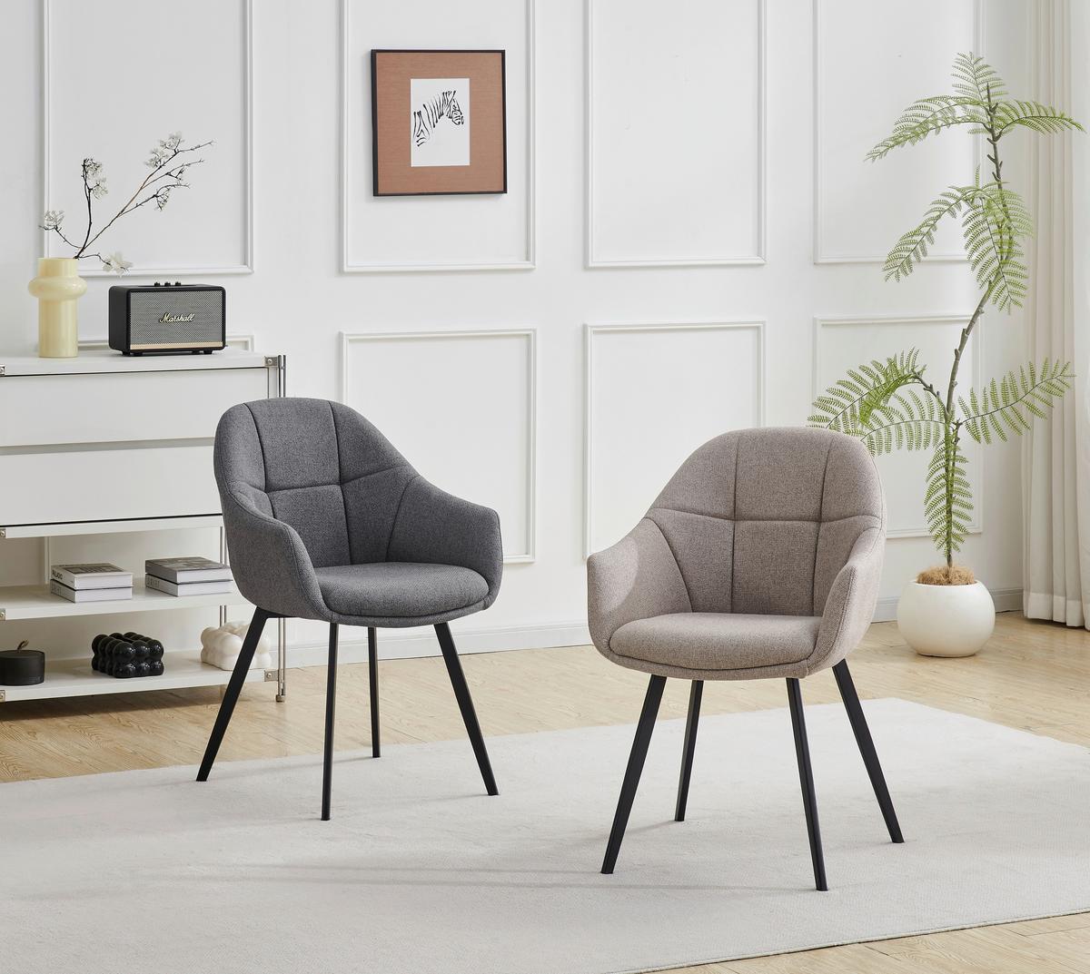 Vierfußstuhl Modo Schwarz/Beige B: 57 cm - Beige/Schwarz, MODERN, Holz/Textil (57/84,5/61cm) - Livetastic