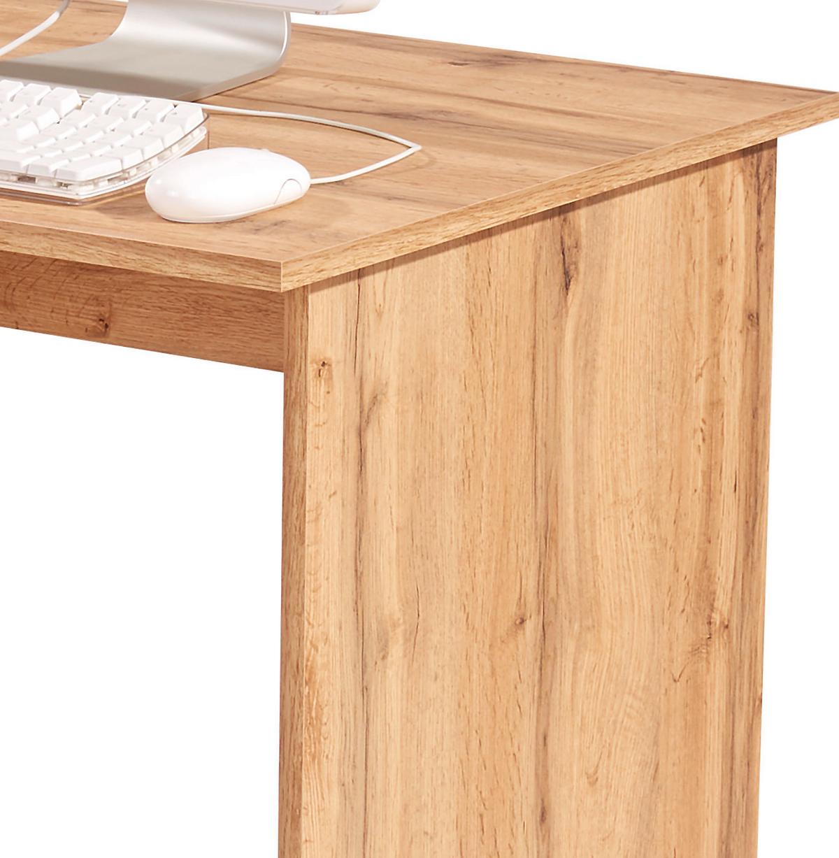 Schreibtisch mit Stauraum B 110 cm H 74cm Palermo, Eiche Dekor - Eichefarben/Weiß, MODERN, Holzwerkstoff (110/74/60cm)