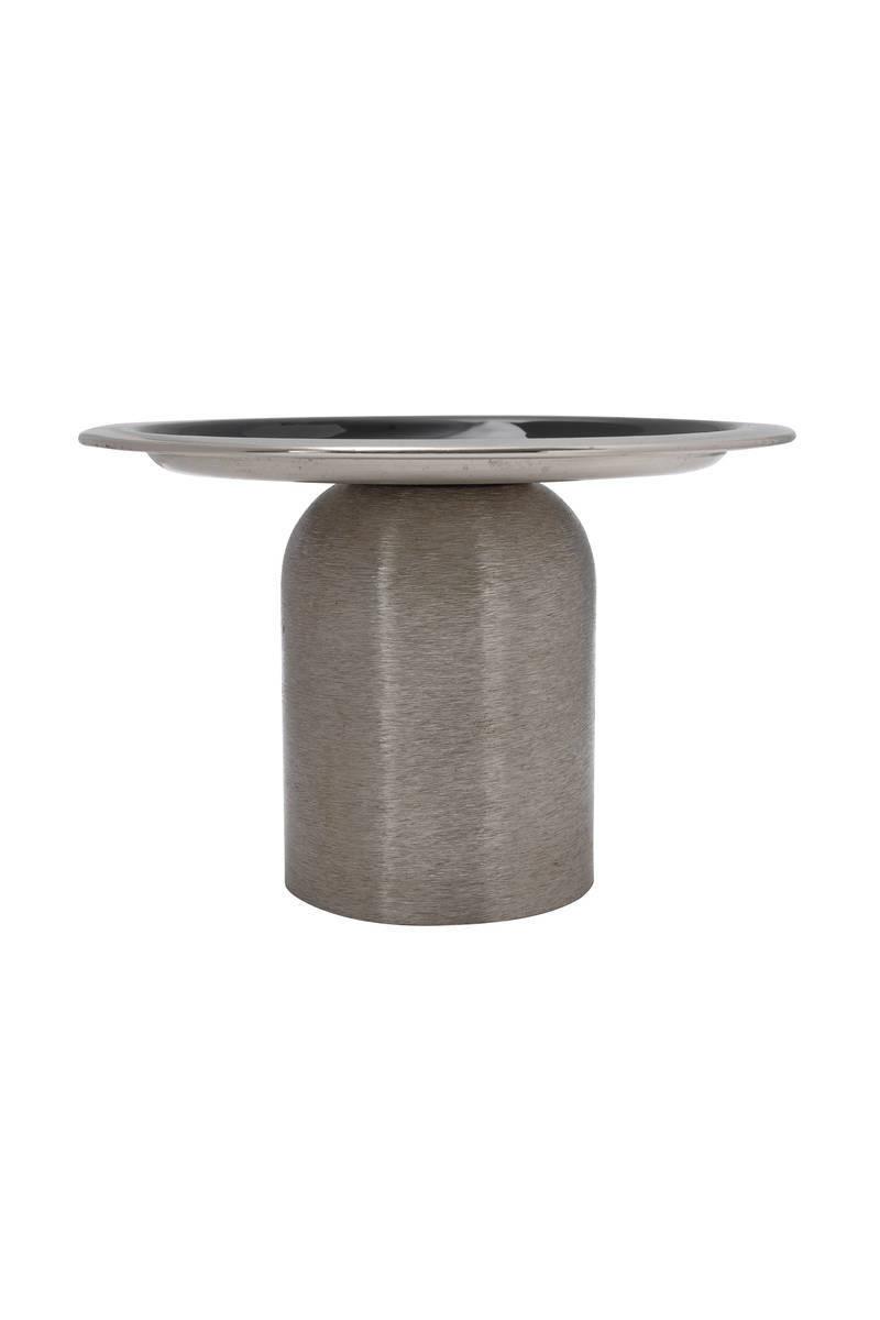 Tortenplatte Rund Eisen Art Deco D: 20,5 cm Grau/Silbern - Silberfarben/Grau, Trend, Metall (20,5/13,5cm) - Kayoom