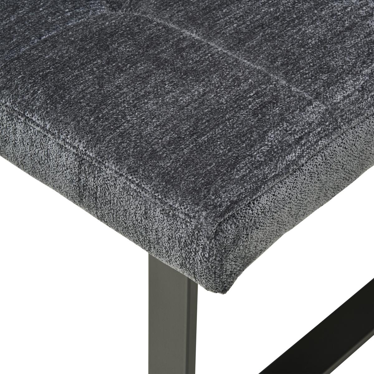 Sitzbank Rico Dunkelgrau, B: 140 cm - Dunkelgrau/Schwarz, LIFESTYLE, Textil/Metall (140/82/44cm) - MID.YOU