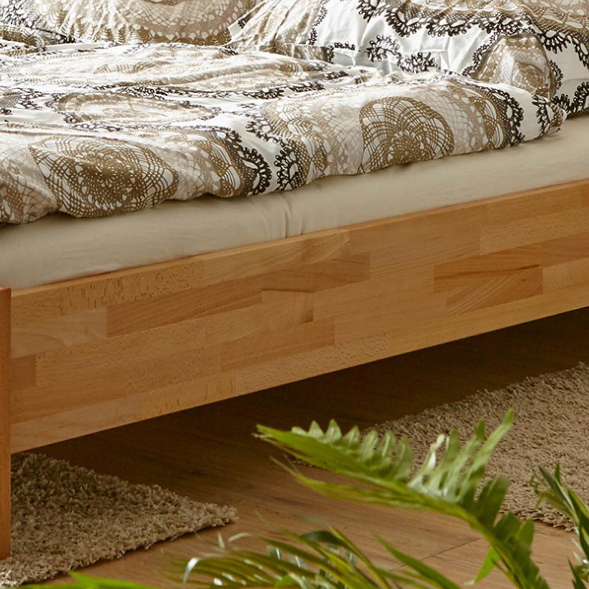 Doppelbett Echtholz Massiv 140x200 Merci, Buche - Buchefarben, KONVENTIONELL, Holz (140/200cm) - MID.YOU