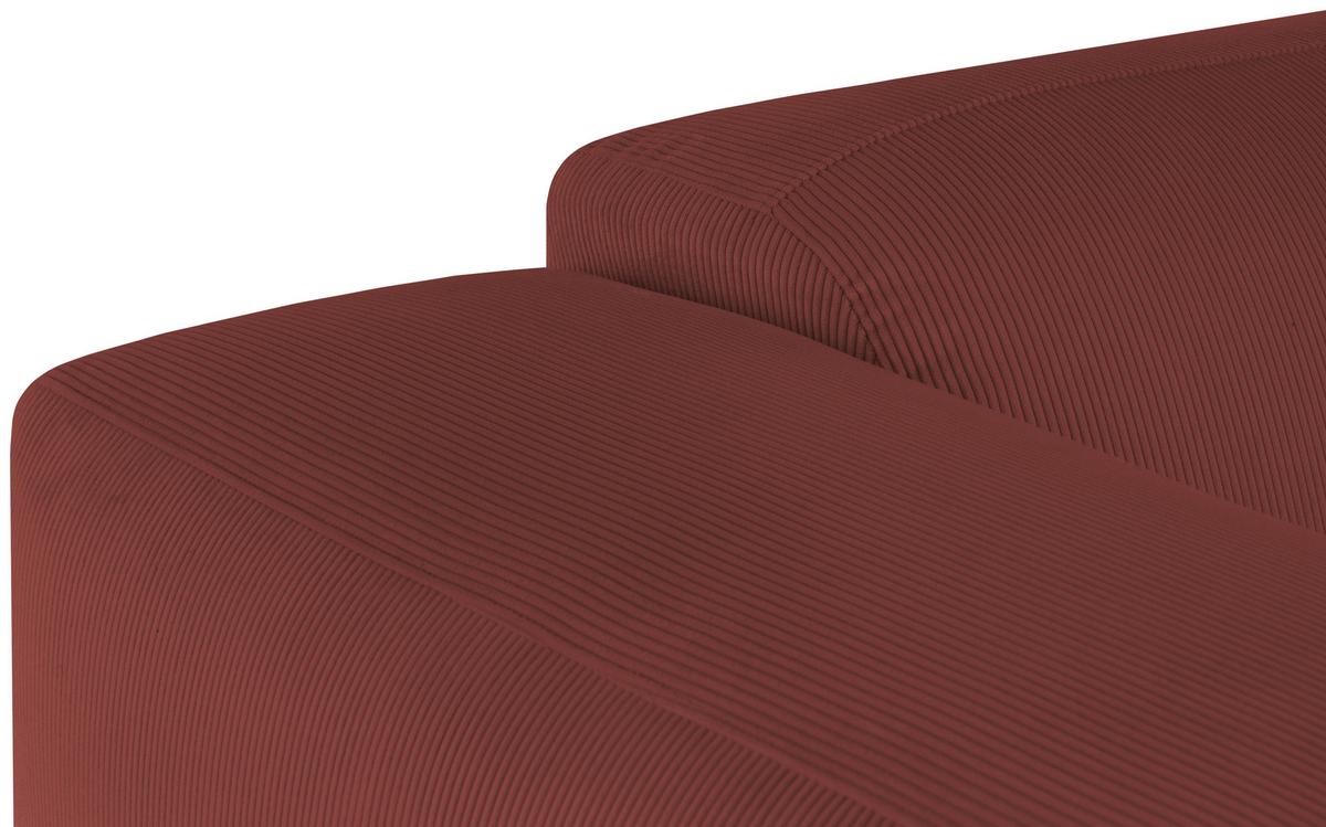 Ecksofa Hannah Rot 252x170 Cm - Rot/Schwarz, Design, Textil (252/170cm) - MID.YOU