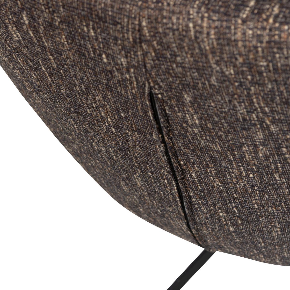 Sessel Milaro Braun B: 75cm - Schwarz/Braun, Design, Textil (75/88/94cm) - Livetastic