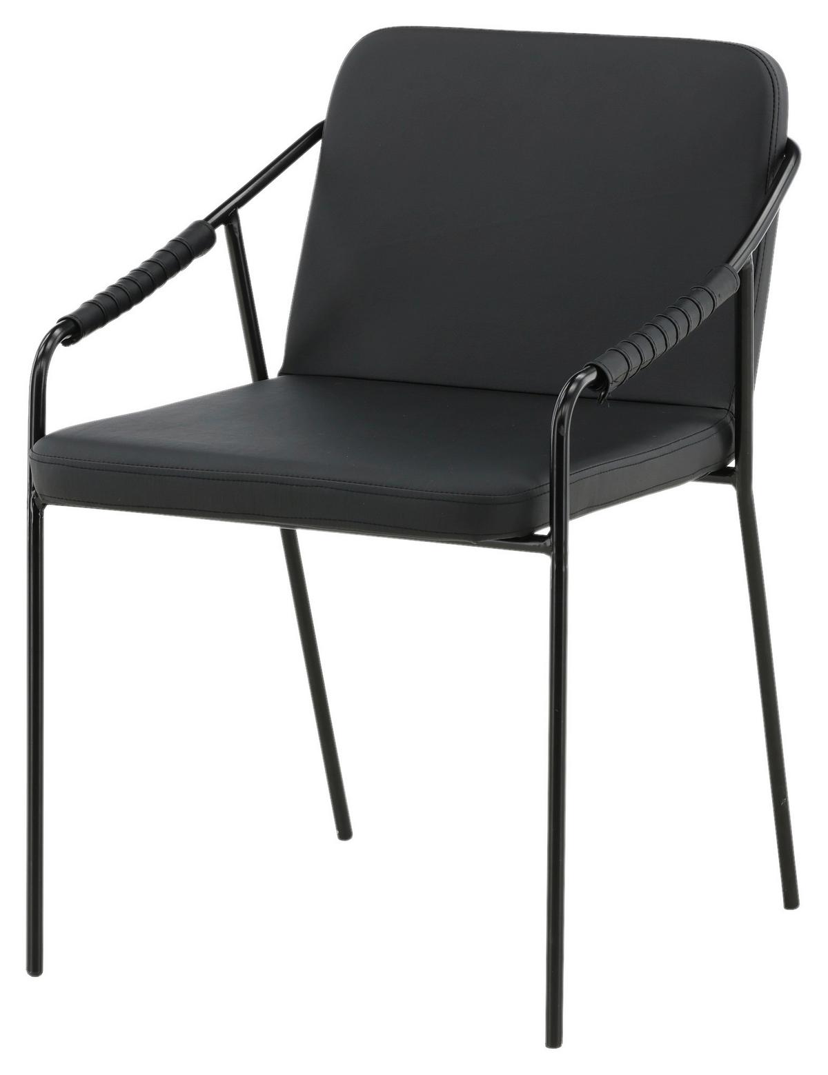 Stuhl-set Tvist - Schwarz, Design, Textil/Metall (53/77/59cm) - Livetastic