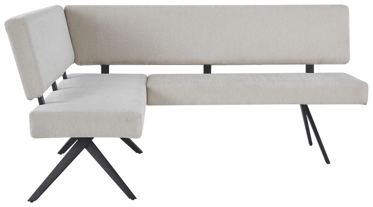 Eckbank Chios - Beige/Schwarz, KONVENTIONELL, Textil/Metall (150/190cm) - MID.YOU