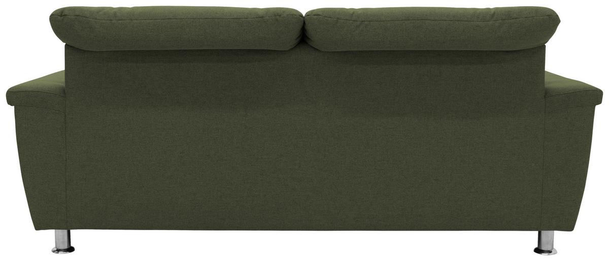 2-Sitzer-Sofa Franzi Armlehnen Grün Webstoff - Chromfarben/Grün, KONVENTIONELL, Textil (190/81/97cm) - MID.YOU