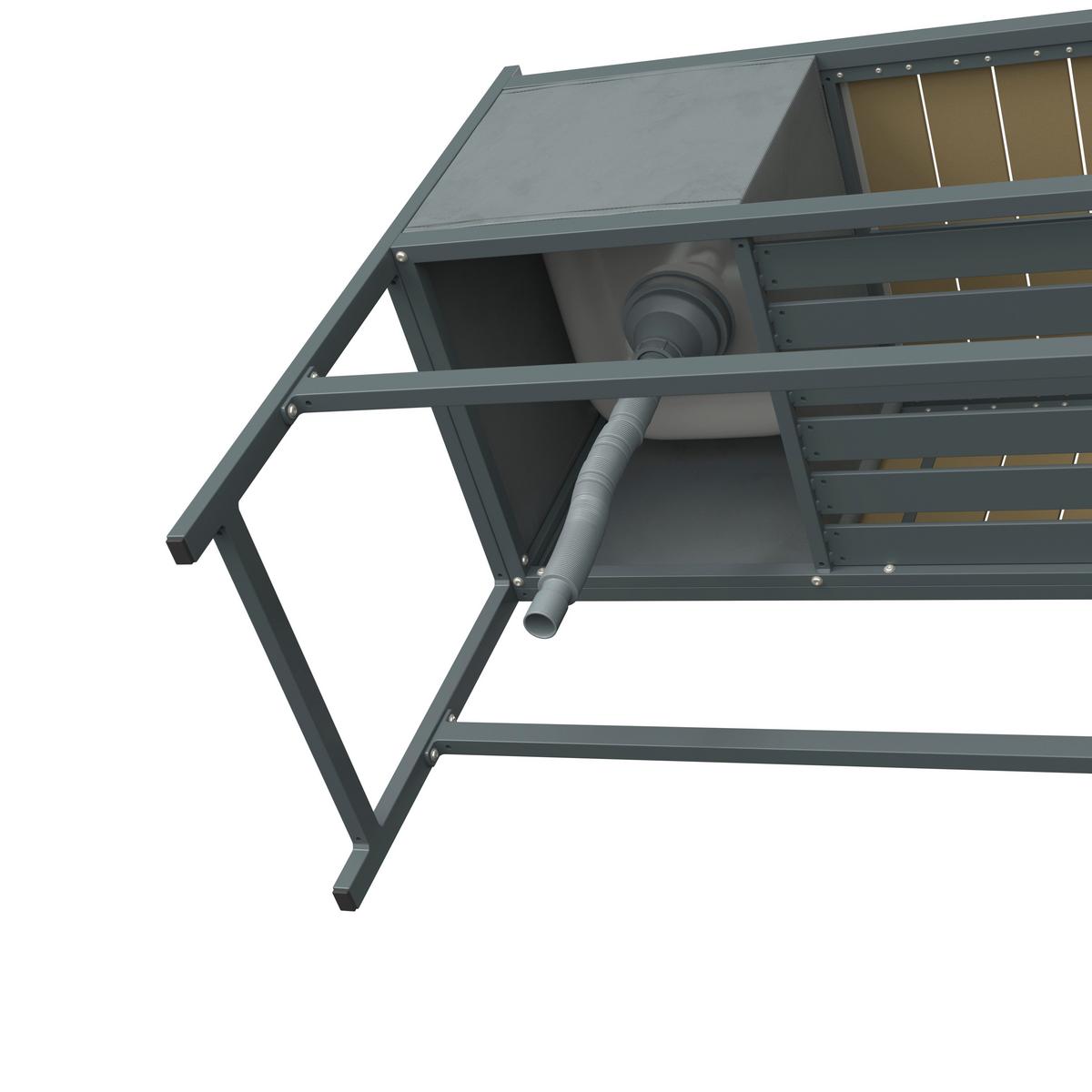 VENKOVNÍ KUCHYNĚ LEVI 2 - přírodní barvy/antracitová, Moderní, kov/plast (144cm)