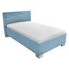 Čalouněná postel Como 120x200, úložný prostor, světle modrá - bílá/barvy chromu, dřevo/textil (120/200cm)