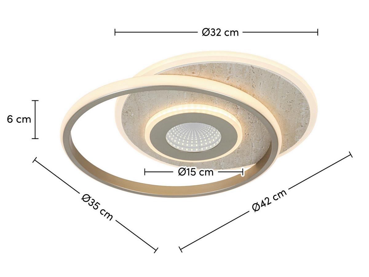 STROPNÉ LED SVIETIDLO PUL - šampanská, Modern, kov/plast (42/35/6cm) - Mömax