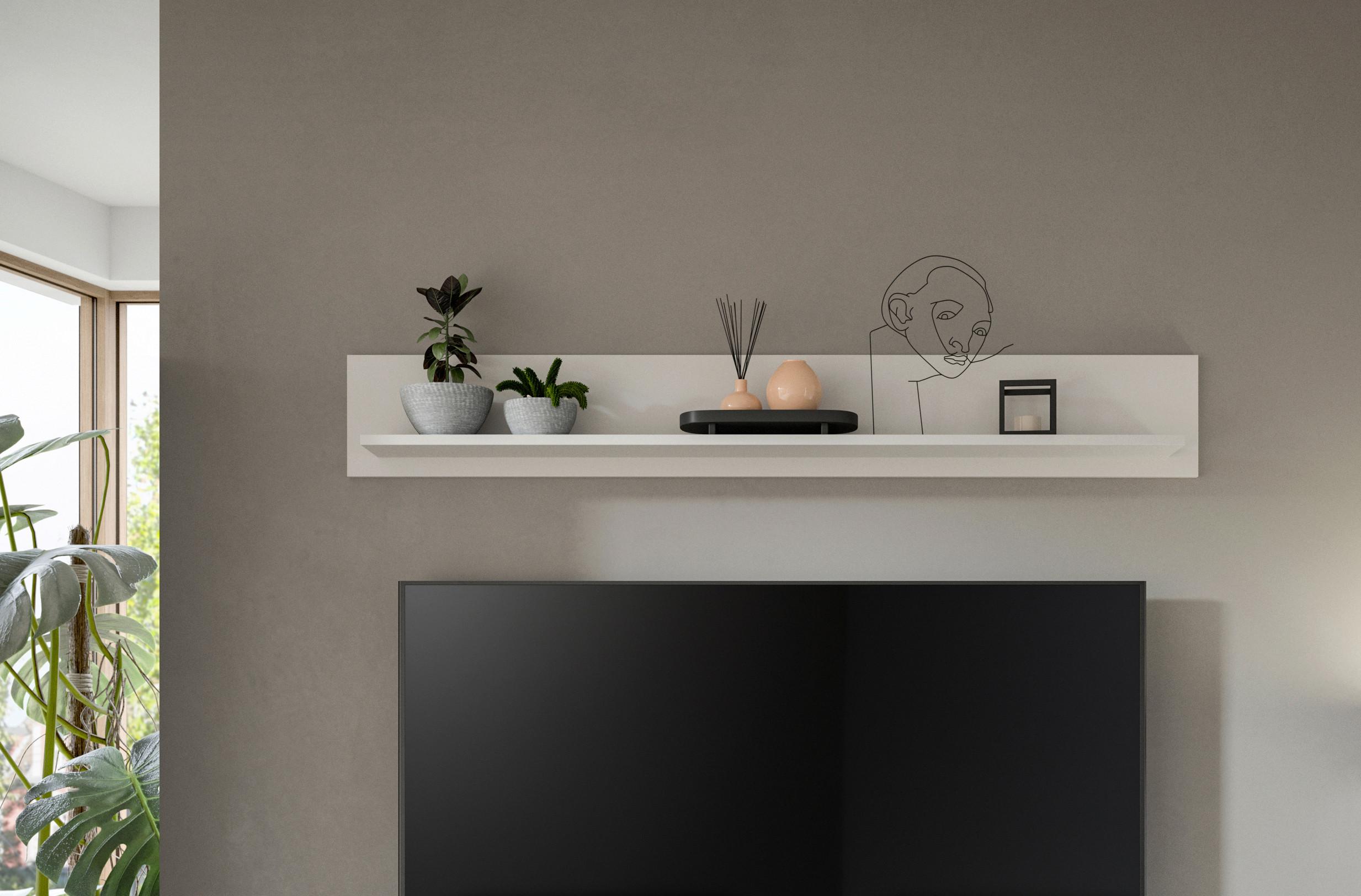 Wandboard Jam Weiß B: 140 Cm - Weiß, Design, Holzwerkstoff (140/20/15cm) - MID.YOU