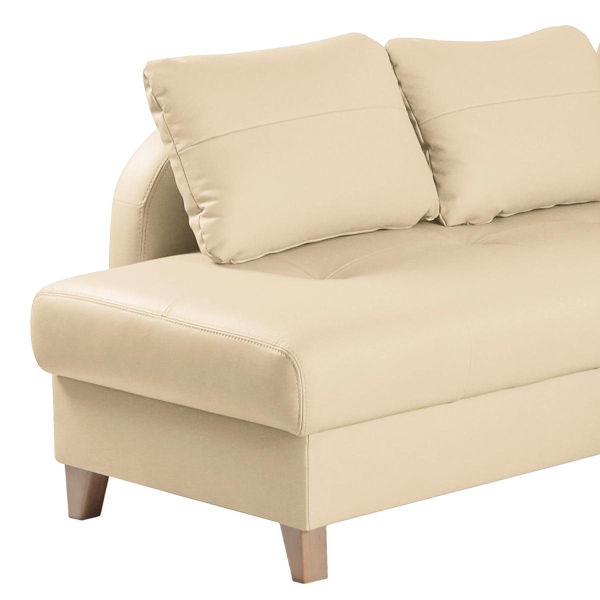 Ecksofa Compact Beige B: 168x227 Cm - Beige/Buchefarben, Design, Leder/Textil (168/227cm) - Livetastic