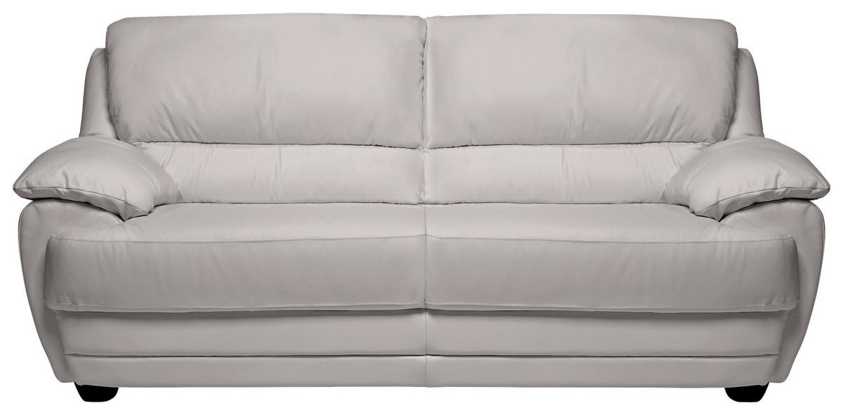 2-Sitzer-Sofa Nebolo Hellgrau Lederlook - Hellgrau, Design, Textil (209/97/100cm) - Livetastic