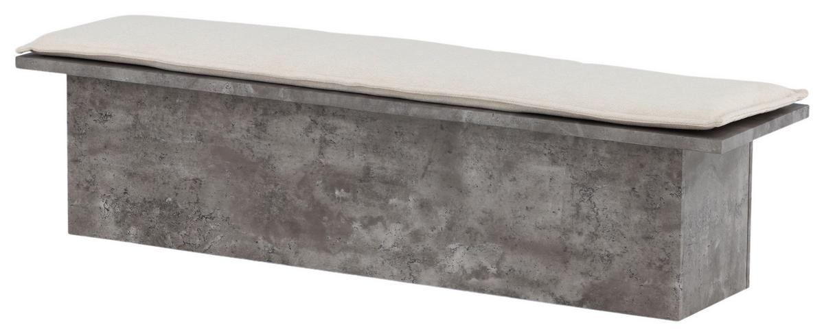 Garderobenbank Kellogg - Weiß/Grau, Design, Holzwerkstoff/Textil (160/45/40cm) - Livetastic