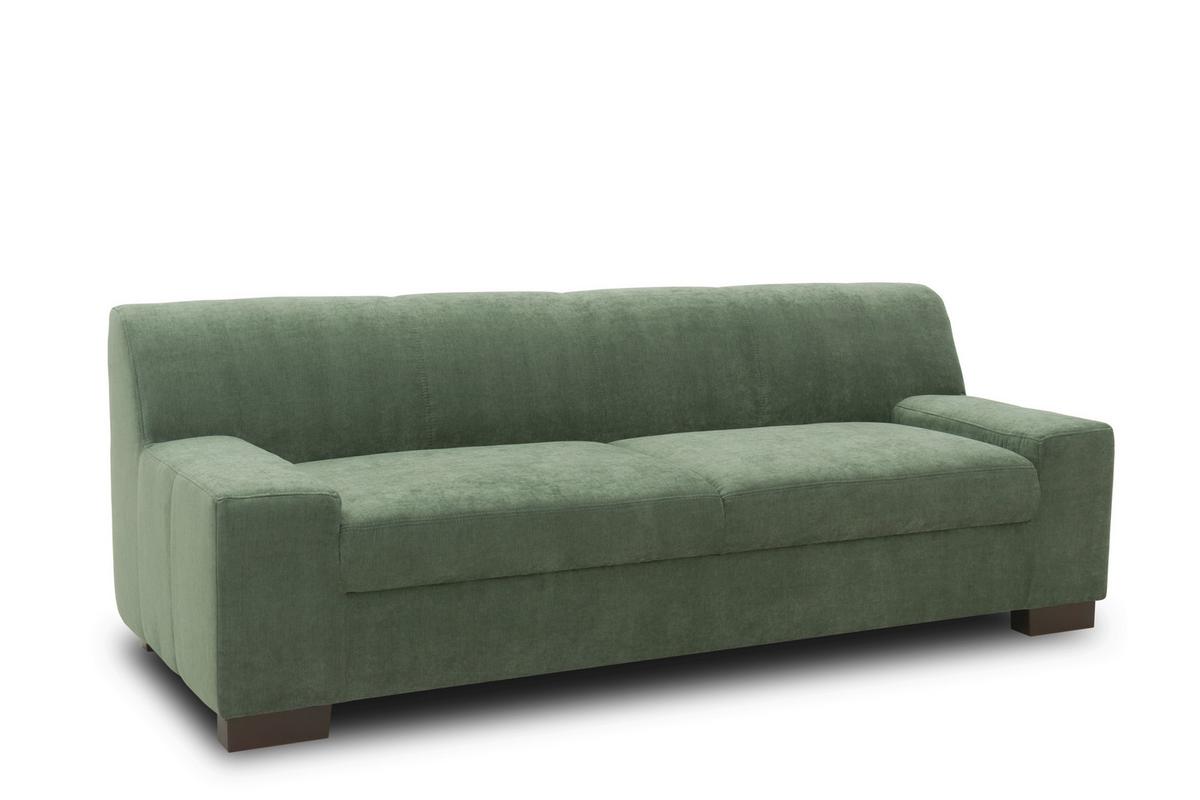 3-sitzer-sofa Norma Grün Mikrofaser - Wengefarben/Grün, Design, Textil (212/74/85cm) - MID.YOU