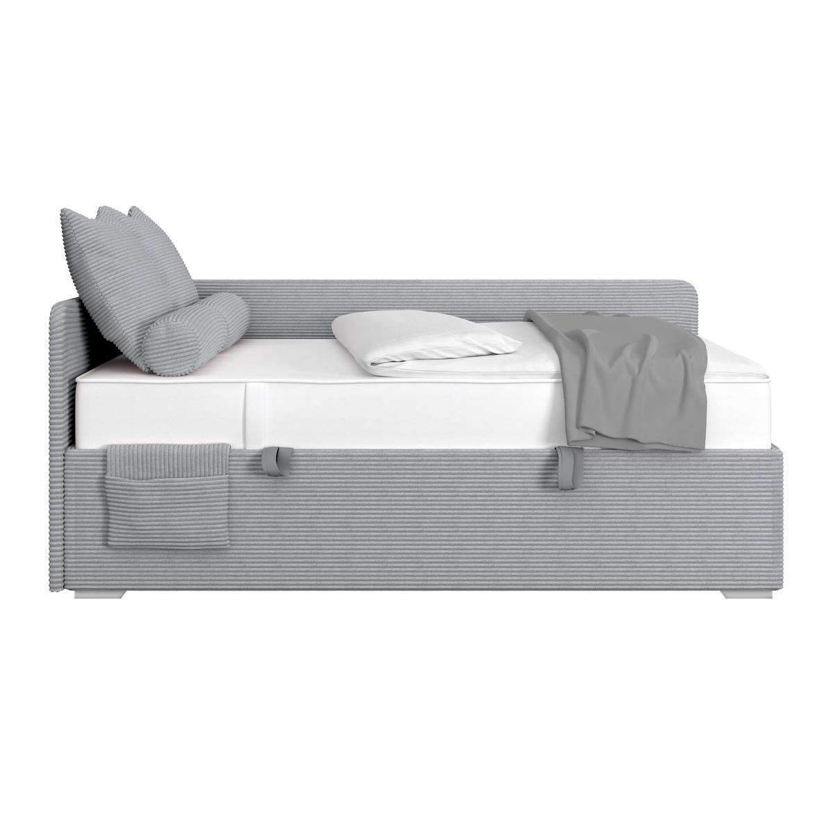 Kárpitozott Ágy Remi 120/200cm - ezüstszínű, Modern, textil/fa (120/200cm)