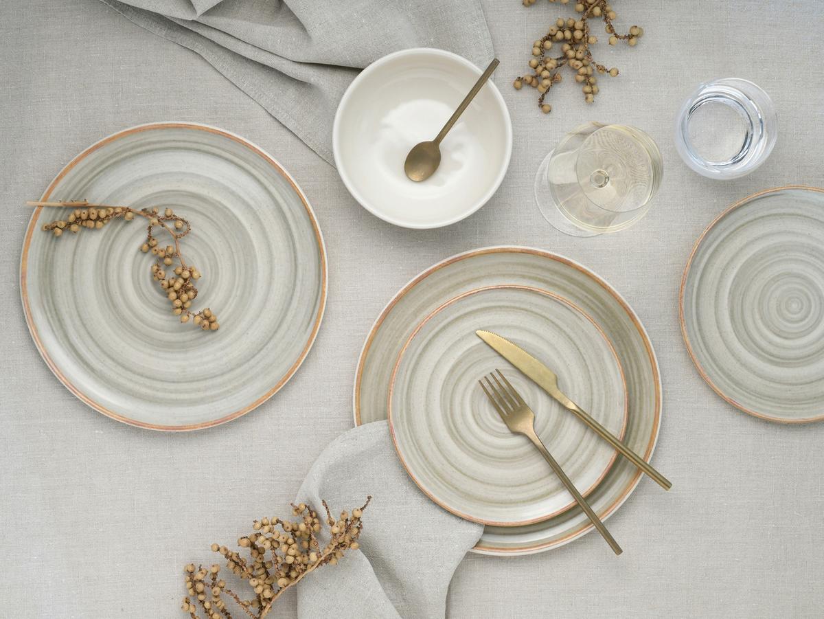 Kombiservice Caoba Steingut Creme/Sandfarben 12 -Teilig. - Sandfarben/Creme, Basics, Keramik - Creatable