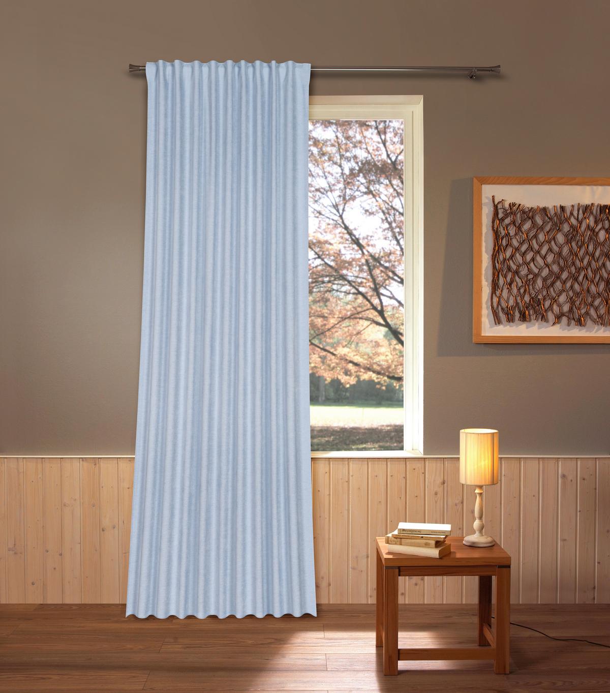 Sötétítőfüggöny Luisa Kb. 140/245cm - világoskék, Romantik / Landhaus, textil (140/245cm) - James Wood