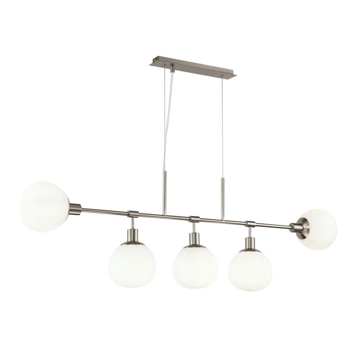 Pendelleuchte Erich - Weiß/Nickelfarben, Trend, Glas/Metall (120/15/37.3cm) - MAYTONI