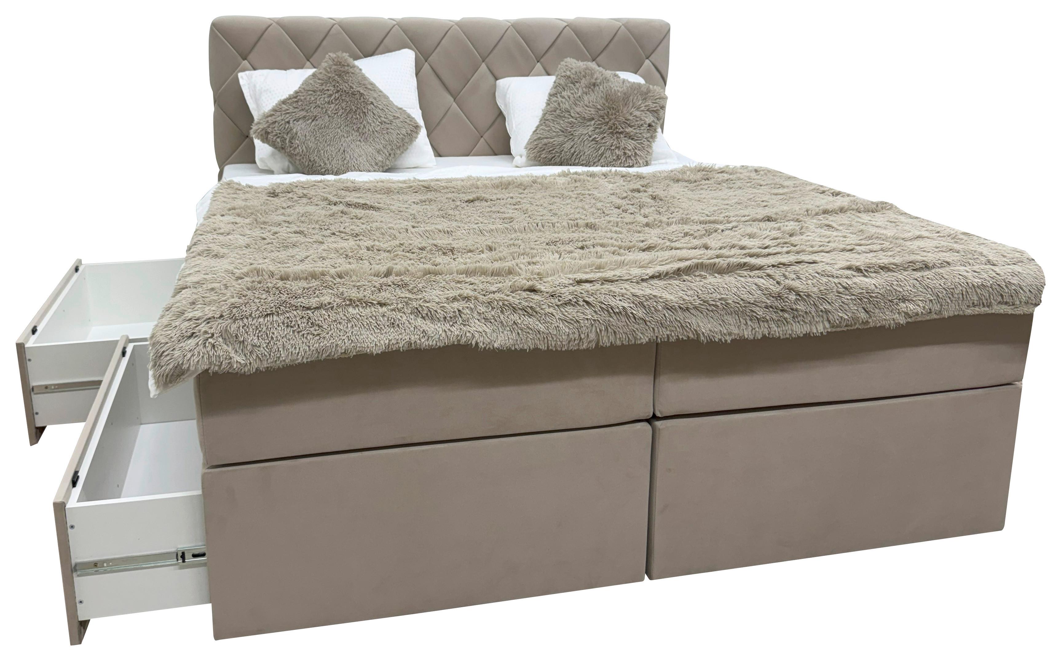 Boxbett Capri Beige Lf: 180x200 Cm - Beige, MODERN, Textil (180/200cm) - Livetastic